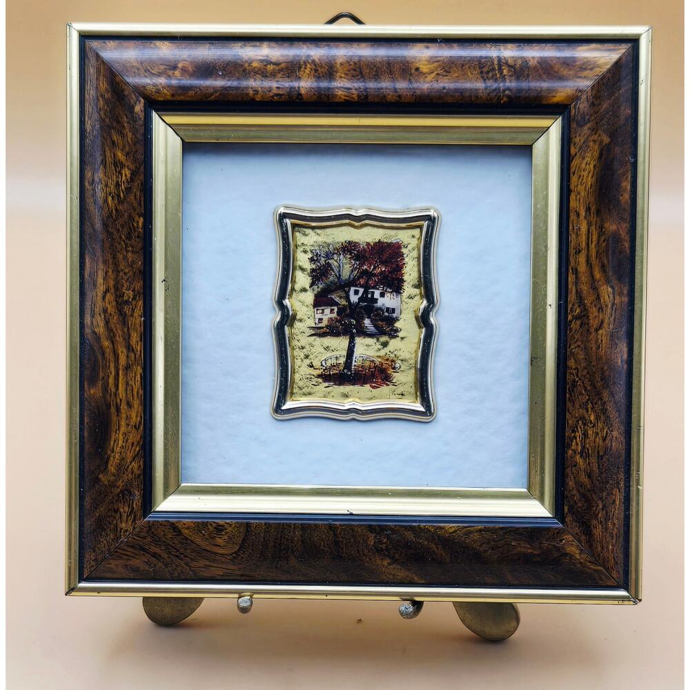Vintage Gold Leaf Painting, Italian Crafted Frame Mini Art